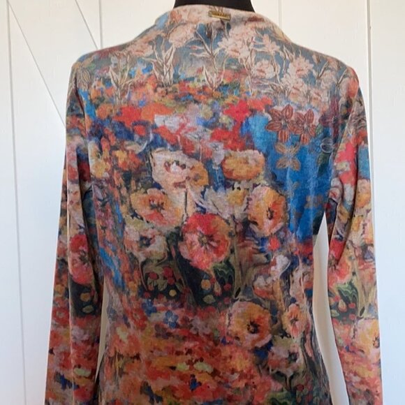 𝅺SMASH velvet floral abstract body suit fall winter colors sz m - Picture 12 of 12